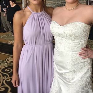 Floor length Purple Bridesmaid Dress